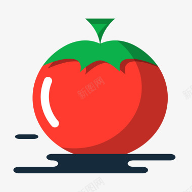 食物红色番茄卡通图标矢量图图标