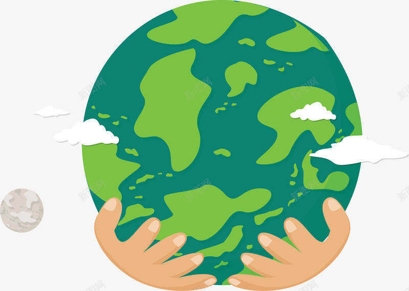 双手抱着绿色地球矢量图ai免抠素材_88icon https://88icon.com 地球 地球日 抱着地球 矢量png 绿色地球 矢量图
