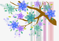 树枝花朵植物装饰图素材