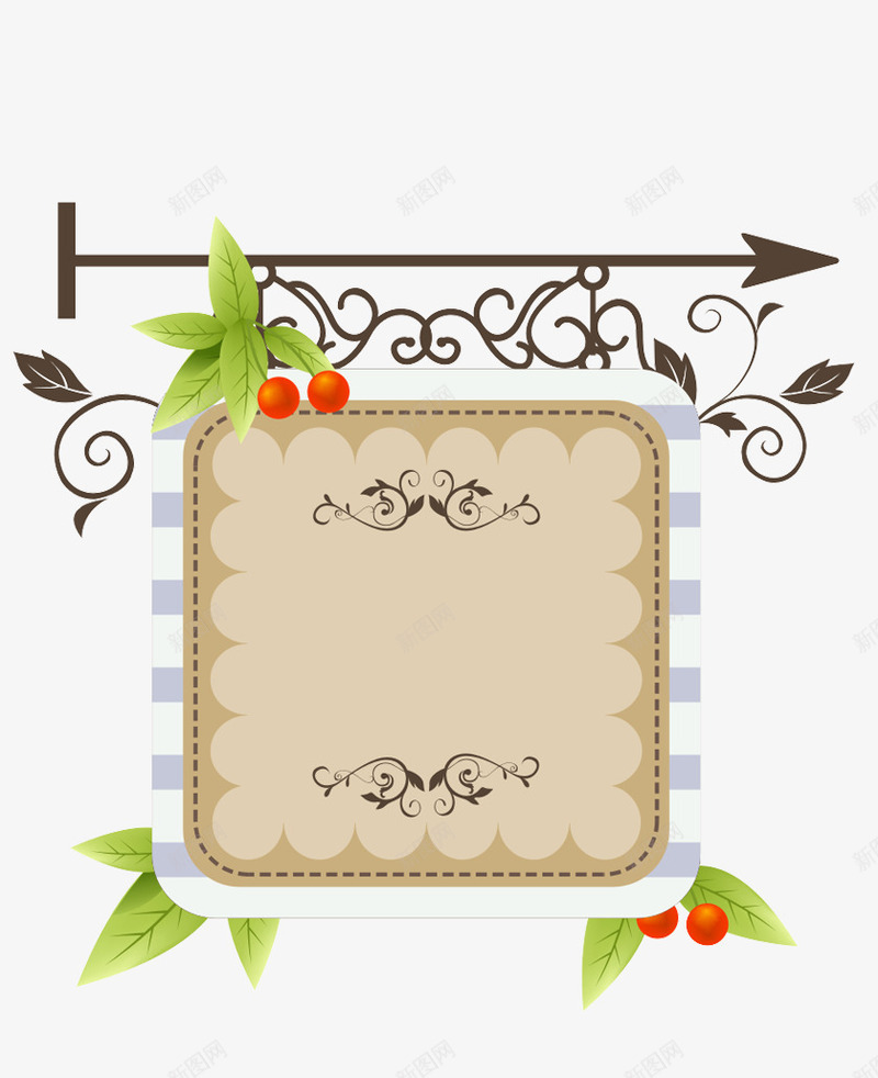 欧式指示牌png免抠素材_88icon https://88icon.com 复古招牌 店铺招牌矢量素材 铁艺店招