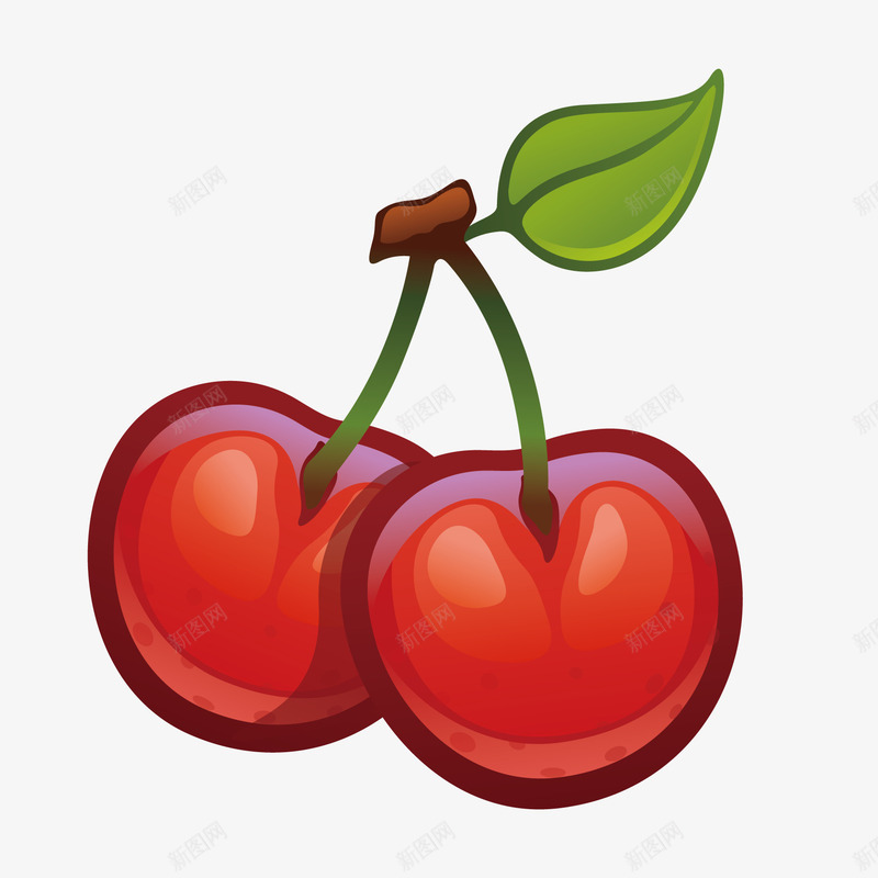 可口樱桃矢量图ai免抠素材_88icon https://88icon.com 可口 樱桃 水果 矢量图