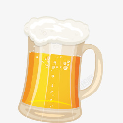 黄色圆弧啤酒食物元素矢量图素材