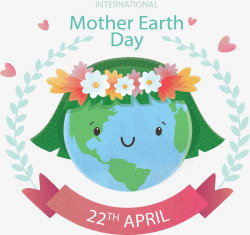 美丽地球母亲地球日矢量图素材
