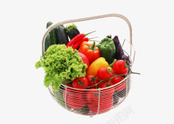 茄子生菜蔬菜菜篮高清图片