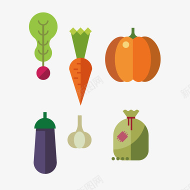 扁平化水果蔬菜图标图标