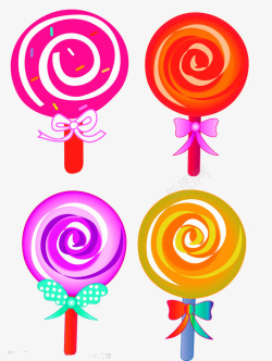 彩色卡通糖果波棒糖装饰图案素材