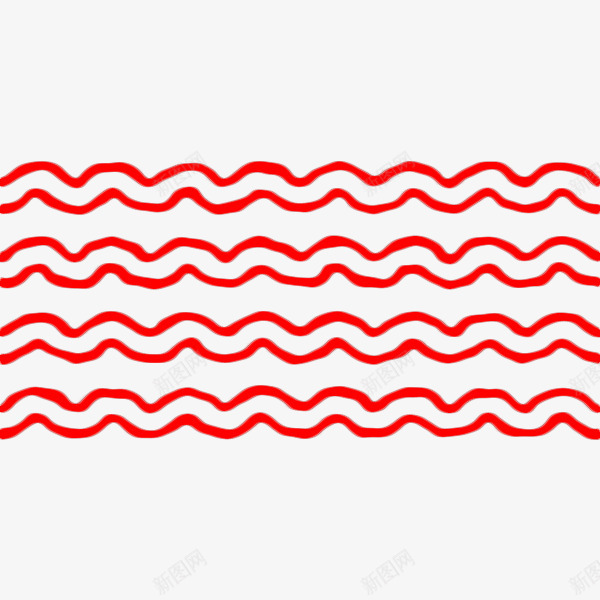 手绘红色波浪曲线png免抠素材_88icon https://88icon.com 不规则波浪纹 不规则波浪线 几何曲线 几何线条 手绘 曲线 波浪曲线 波浪线 红色