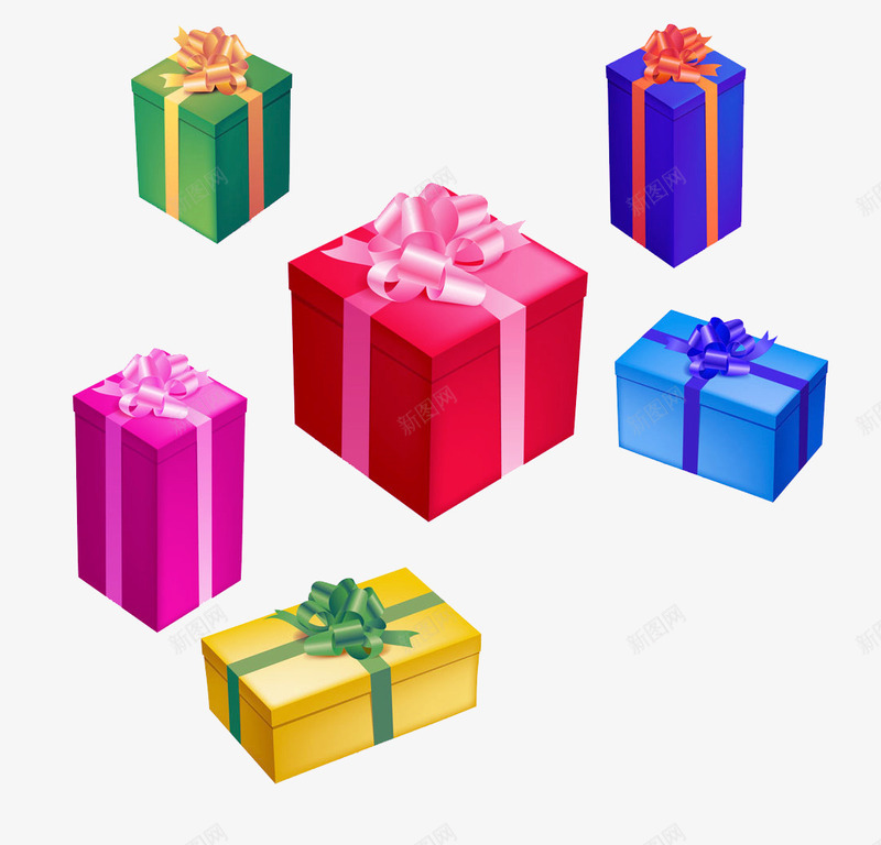 各种颜色的方形礼品盒子png免抠素材_88icon https://88icon.com 方形 盒子 礼品 紫色 红色