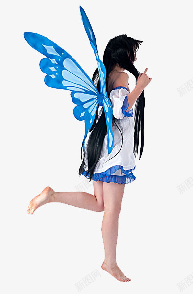 模仿蝴蝶精灵png免抠素材_88icon https://88icon.com cosplay 侧面 卡通手绘 可爱画风 天使 带翅膀的女孩 装饰
