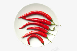 白色瓷碟瓷碟中的红色辣椒高清图片