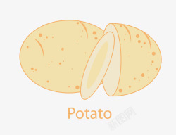 黄色卡通蔬菜马铃薯土豆矢量图素材