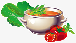 红色汤锅美味红色番茄汤高清图片