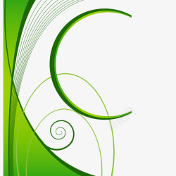 绿色曲线装饰图案矢量图素材