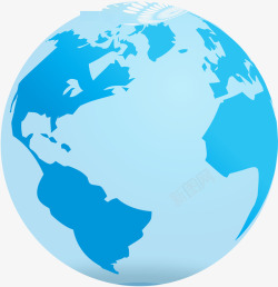 蓝色卡通地球图素材