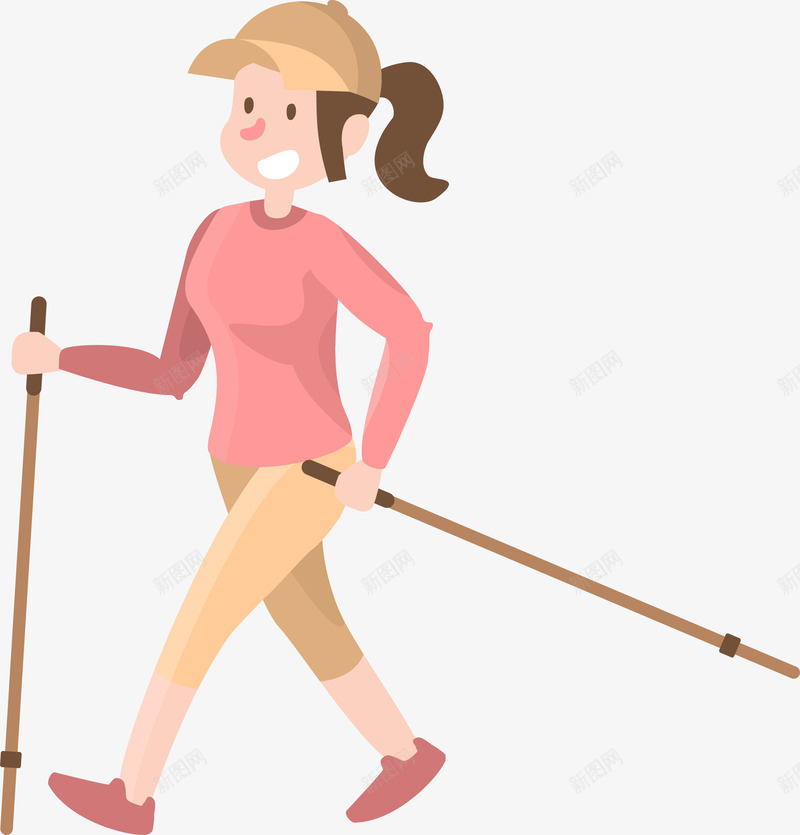 徒步登山的女性png免抠素材_88icon https://88icon.com 减压 强身健体 徒步登山 粉色 舒缓压力