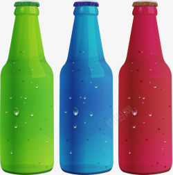 三瓶不同颜色饮料素材