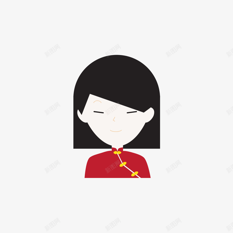 中国风服务员女性头像矢量图ai免抠素材_88icon https://88icon.com 中国风 女性 女性头像 服务员 黑色 矢量图