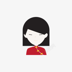 中国风服务员女性头像矢量图素材