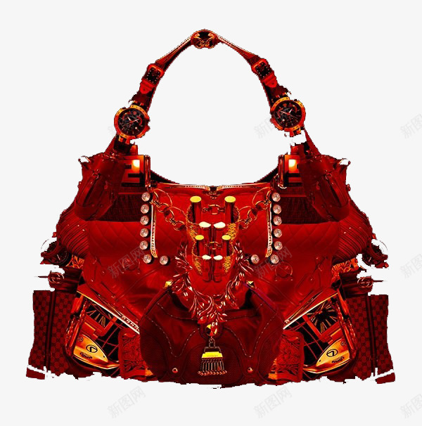 深红色机械破旧包包png免抠素材_88icon https://88icon.com 包包 机械 深红色 破旧