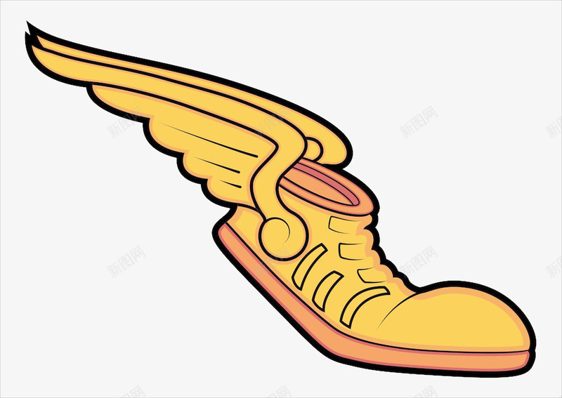 鞋子psd免抠素材_88icon https://88icon.com 创意 卡通 天使鞋子 带翅膀的鞋子 手绘 鞋子侧面