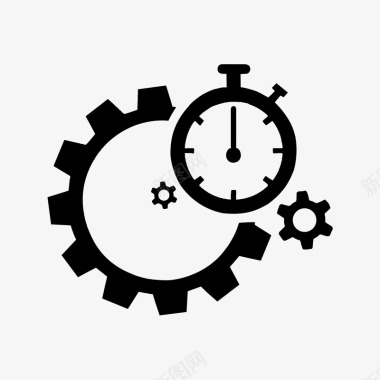 齿轮时钟闹钟机械图标图标