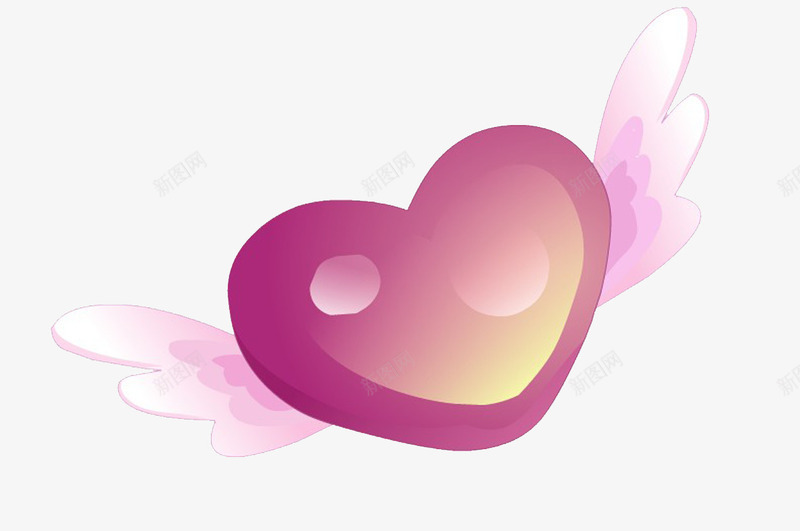 带翅膀的心png免抠素材_88icon https://88icon.com 挥翅膀 爱心 粉色 翅膀