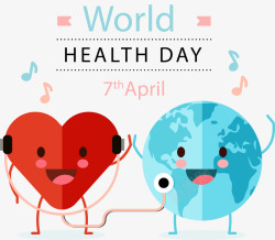 心脏元素手绘世界卫生日高清图片