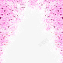 紫色清新樱桃树装饰图案素材