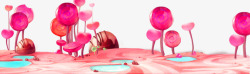 粉色卡通糖果甜食装饰边框素材