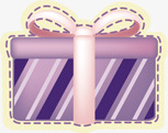 卡通紫色礼品盒png免抠素材_88icon https://88icon.com 卡通 礼品盒 紫色