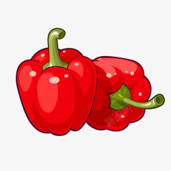 红色蔬菜辣椒太空椒矢量图素材