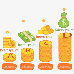 金融信息图表的硬币矢量图素材