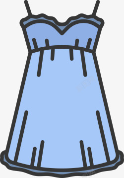 褶皱服装卡通蓝色裙子高清图片