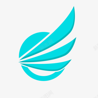 蓝色翅膀logo装饰图标图标