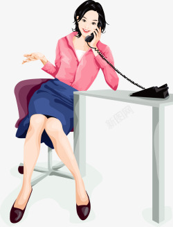 职场女性忙碌打电话高清图片