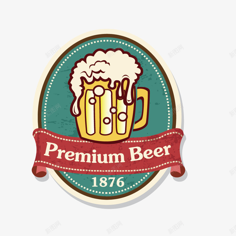 年代感复古啤酒标签png免抠素材_88icon https://88icon.com 优质标签 啤酒 复古 年代感 标签 餐饮