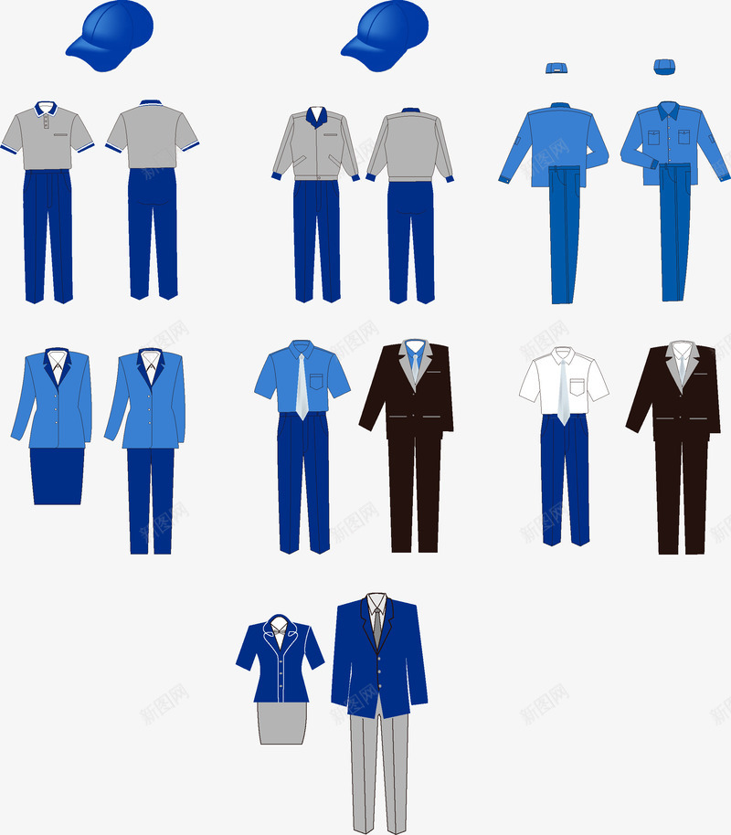 工衣矢量图ai免抠素材_88icon https://88icon.com 工衣 服装 服饰 衣服 矢量图