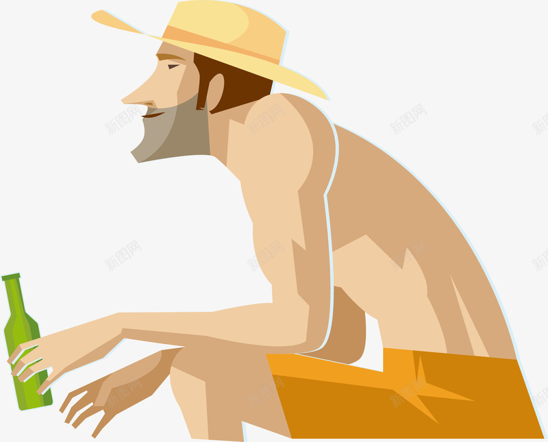 夏日海边撸串喝啤酒插画矢量图ai免抠素材_88icon https://88icon.com 人物 人物插画 卡通 插画 海边撸串喝啤酒 设计插画 矢量图