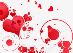 红色爱心曲线装饰矢量图素材