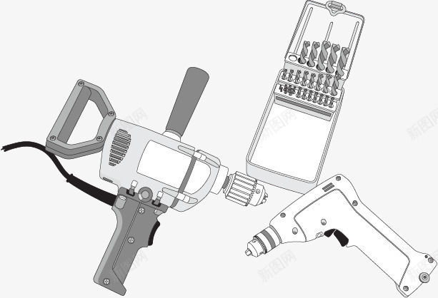 电器工具png免抠素材_88icon https://88icon.com 手绘 手钻 素描机械 装修 钻头