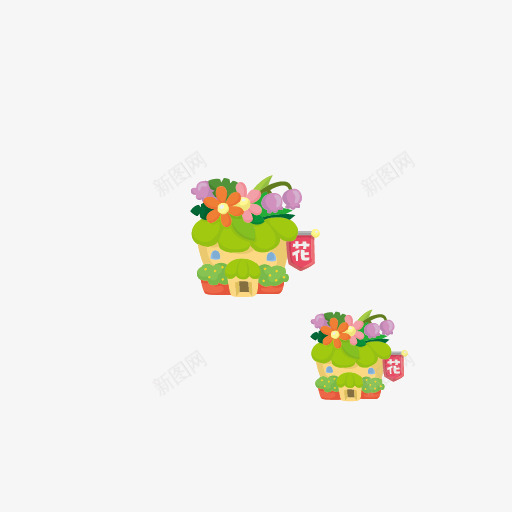 卡通花店png免抠素材_88icon https://88icon.com 卡通 店铺 花