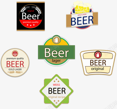 雪花啤酒贴手绘啤酒标签图标图标