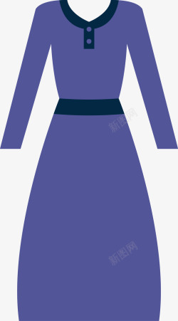 真丝连衣裙卡通蓝色长裙高清图片