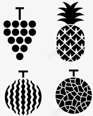 菠萝水果简约水果矢量图图标图标