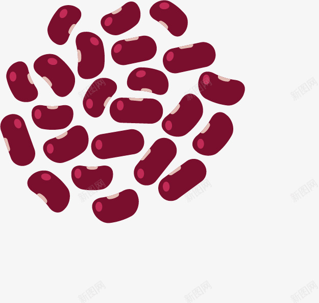 手绘红豆矢量图ai免抠素材_88icon https://88icon.com 植物 红豆 蔬菜 豆子 矢量图