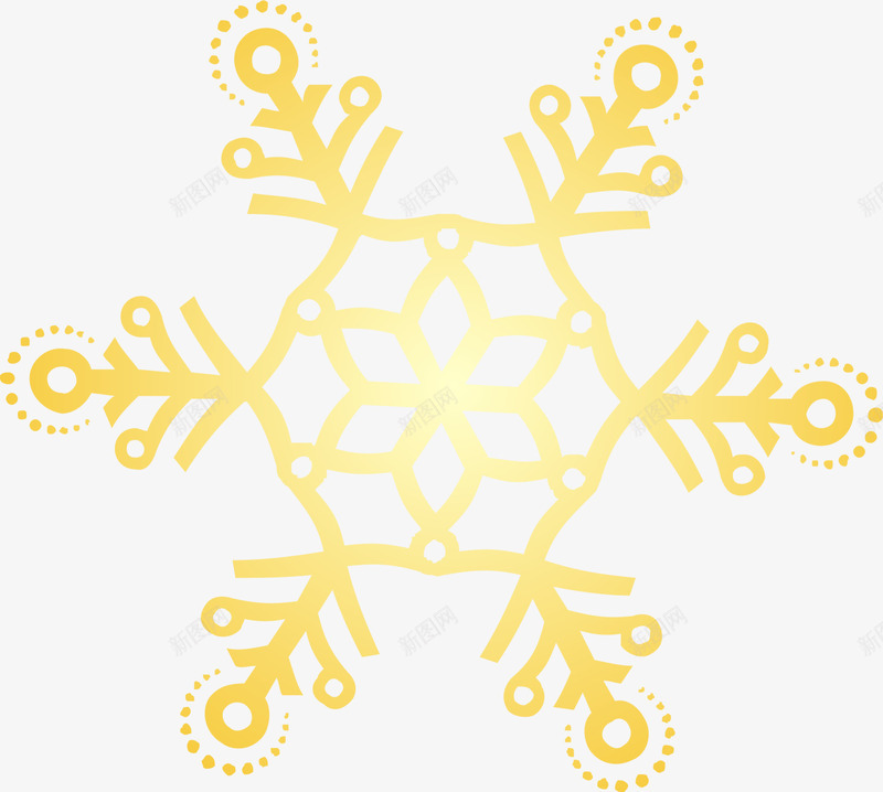 金色闪耀雪花png免抠素材_88icon https://88icon.com 冬天 冬季 寒冬 装饰图案 金色雪花 闪耀花纹 雪花片