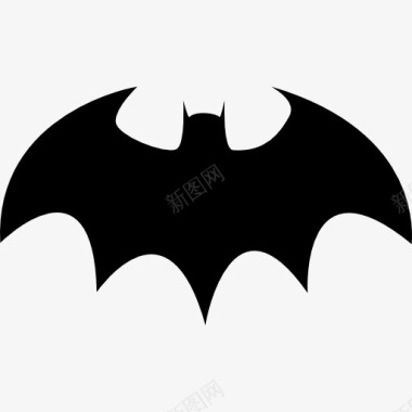 带有锋利的翅膀轮廓的蝙蝠图标图标