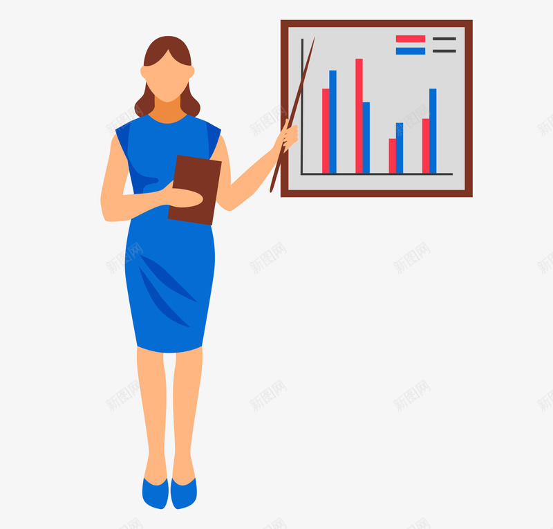 卡通女性领导png免抠素材_88icon https://88icon.com 卡通 白领 蓝色 裙子 领导 领导力