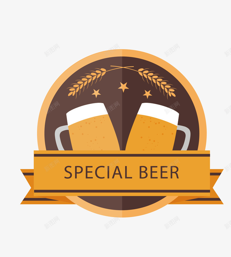 小麦啤酒徽章png免抠素材_88icon https://88icon.com 啤酒 小麦啤酒 干杯 扎啤 矢量素材
