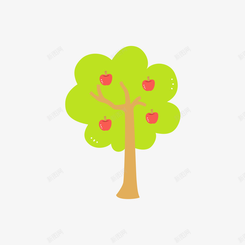 绿色苹果树和红色苹果矢量图ai免抠素材_88icon https://88icon.com 矢量苹果 矢量苹果树 红色 绿色 苹果 苹果树 矢量图
